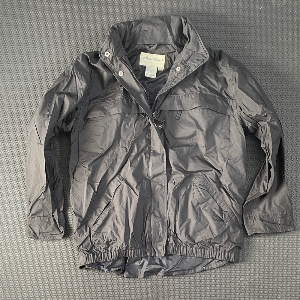 Vintage Eddie Bauer Black Windbreaker Sz M